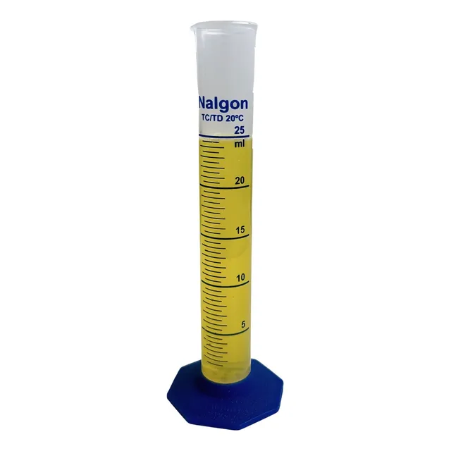 Proveta Plástico 25ml Nalgon Graduada Com Base Polipropileno