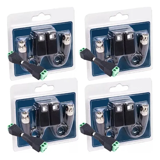 Kit 4 Par Transceptores Balun 4 Par Corriente Dahua Fhd Cctv