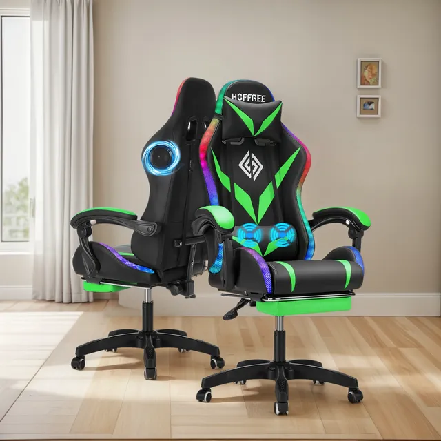 Silla De Juegos Ergonómica Con Altavoces Bluetooth Y Led Rgb