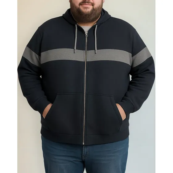 Campera Felpa Combinada C Capucha Talle Especial Sky & Sea 
