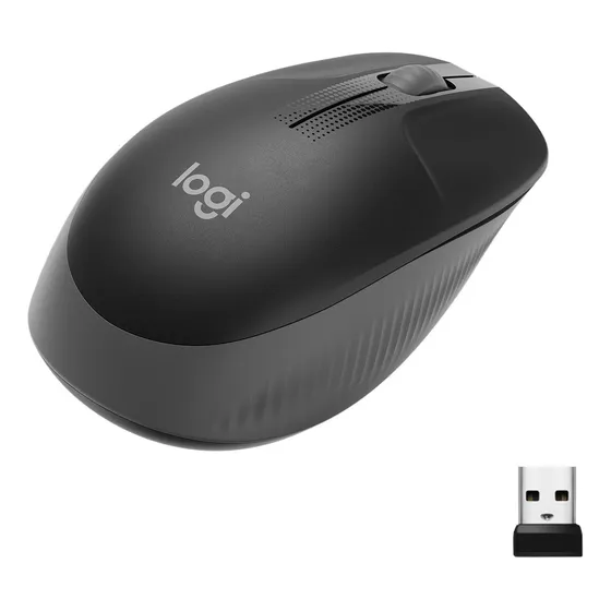 Mouse sem fio Logitech M190 com Pilha Inclusa - Cinza