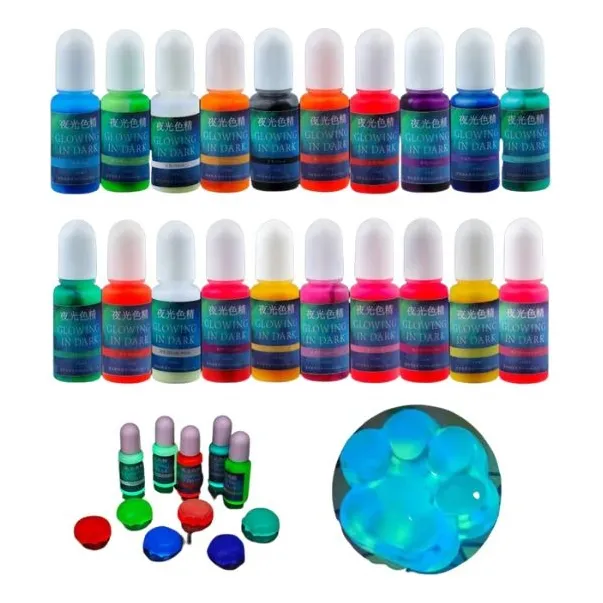 Kit De 20 Pigmentos Fluorescente Para Resina O Artesanias