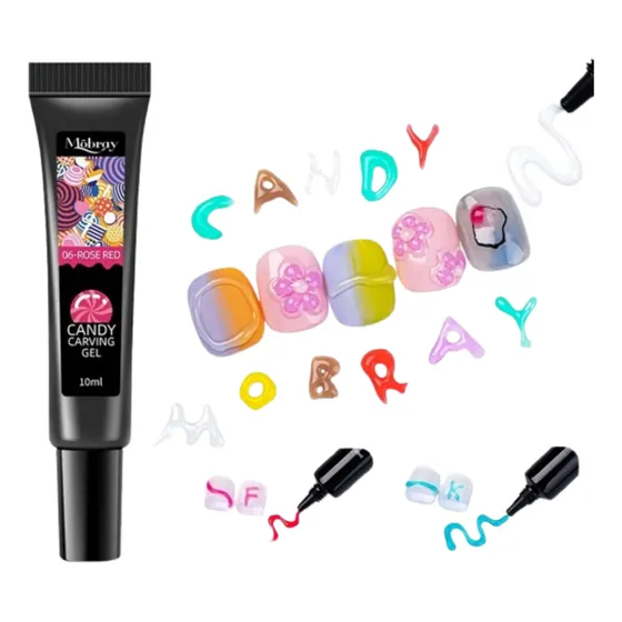 12 Colores Carving Candy Gel Moldeado Figuras Relieve 3d