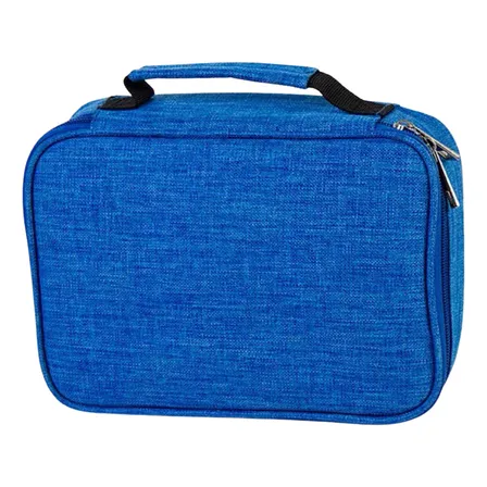 Estojo Escolar Organizador Box 72divisória Alça Grande Jumbo Azul