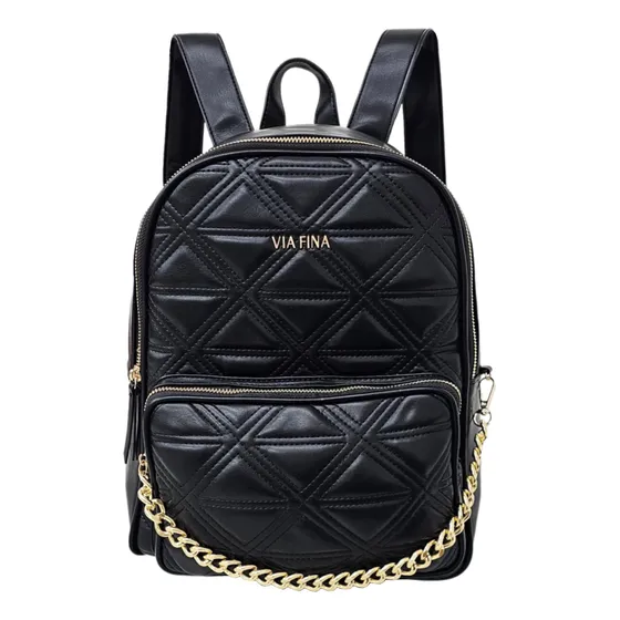 Gran Mochila Cartera Via Fina Laloren Cuero Pu Italy Design