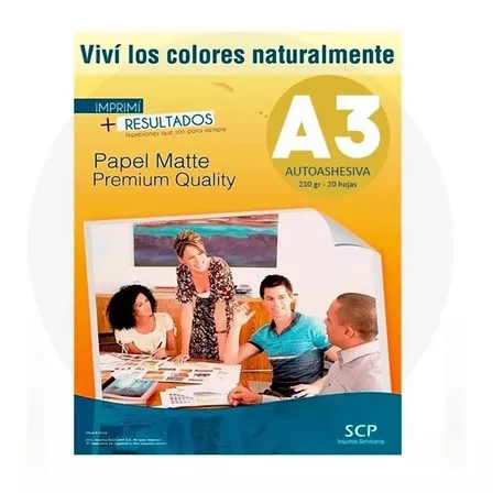 Resma Papel A3 Mate Autoadhesivo 210 Gr X 20 Hojas - Scp