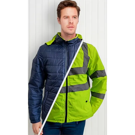 Campera De Trabajo Reversible Impermeable Con Reflectivo