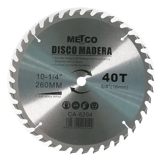 Disco Corte De Madera 10  X 1/4  40d