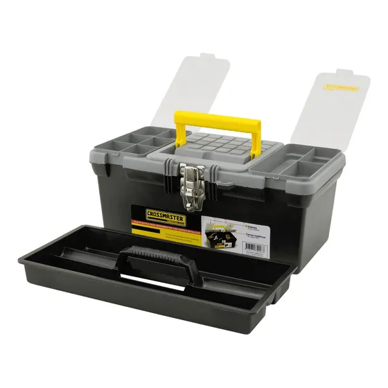 Caja De Herramientas Plastico Crossmaster 9931058 Color Negro