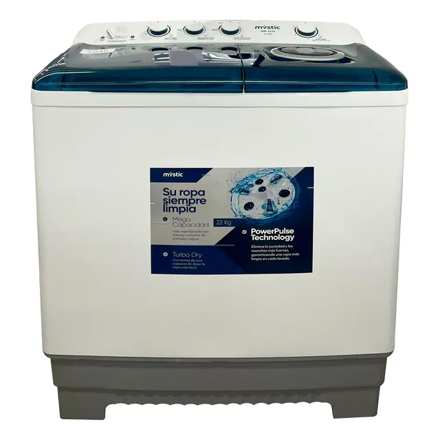 Lavadora Semiautomática Con Bomba Doble Tina 22 Kg Mystic