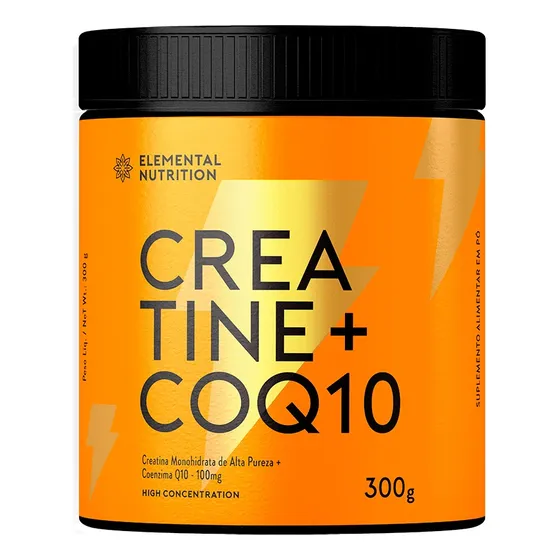 Creatina Pura + Coenzima Q10 100mg - Pote Com 300g