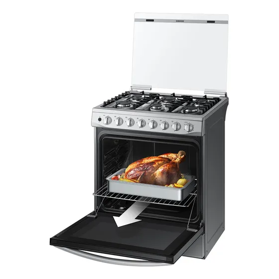 Cocina Samsung A Gas 6 Hornallas Easy Clean 128 L Inox Dimm