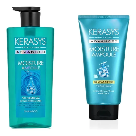 Kit Kerasys Advanced Moisture Ampoule Duo Shampoo E Máscara