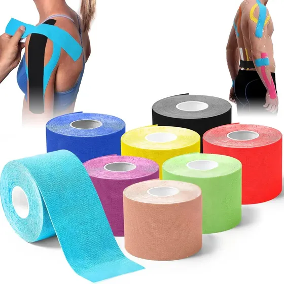 Cinta Kinesiológica Tape Taping Premium 5 Metros Calidad Everest, 1 Unidad, Deportiva, Terapéutica, Adhesiva, Muscular, Protección, Articulaciones, Resistente Agua, Color Aleatorio © | Cuotas sin interés