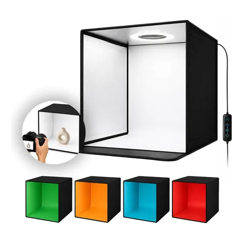 その他 PHOTO LIGHT BOX PHOTOLR Photo Light Box Foldable With 5 60cm 4 Lights With Dimmer