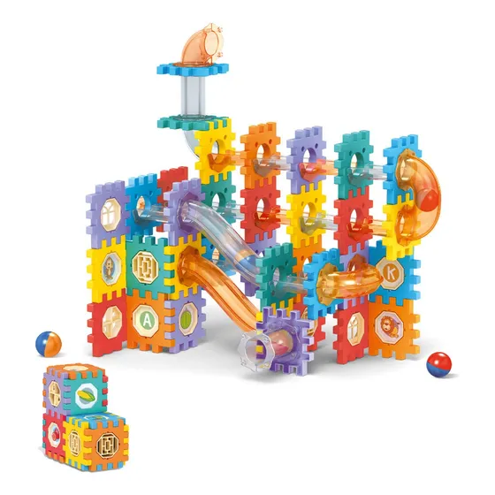 Rolling Ball Tubos Y Bloques 125 Pz P Armar Didactico Ditoys