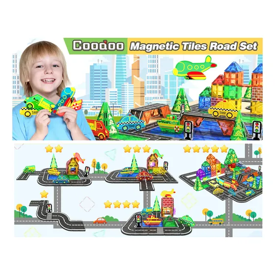 Juego Didactico, Azulejos Magnéticos City Road Para Niños