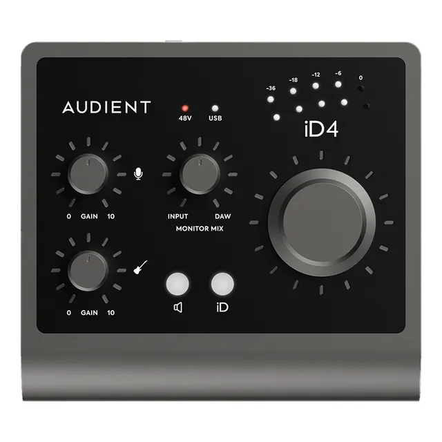 Interfaz de audio Audient iD4 negra 2.ª gen