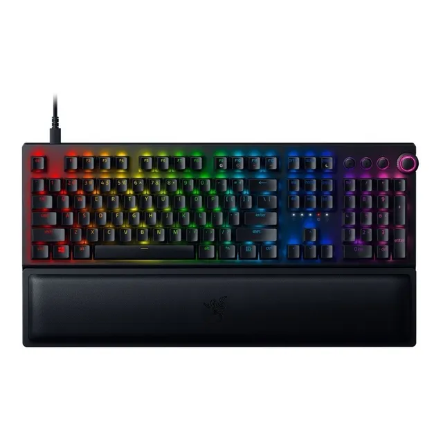 Teclado gamer bluetooth Razer BlackWidow V3 Pro QWERTY inglés US de color negro con luz RGB