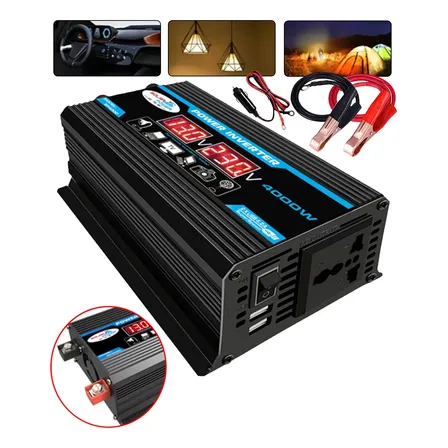 Inversor De Carro Digital 12v-110v Tensão Transformador Usb