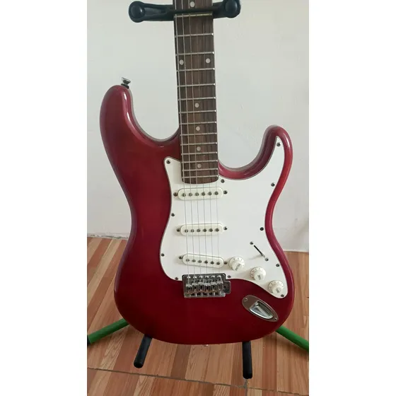 Guitarra Eléctrica Freedom Red Con Soporte De Suelo