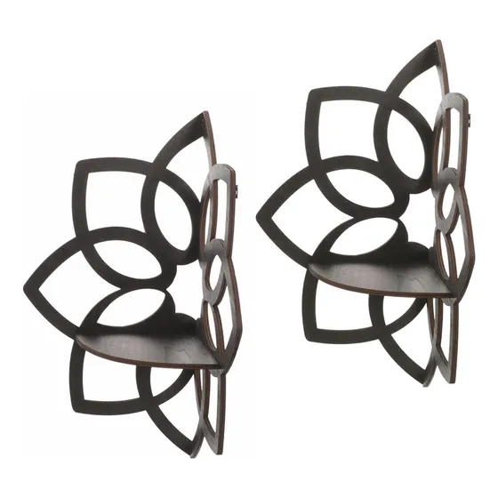 2×estante Esquinero Forma Flor, Estantes Flotantes 