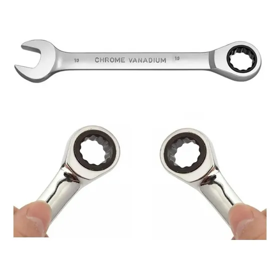 Chave Profissional Combinada Boca Estrela Com Catraca 10mm Cor Cinza