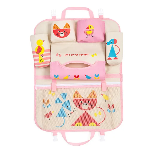 Organizador De Asiento De Carro Pajarito Rosa Úpale