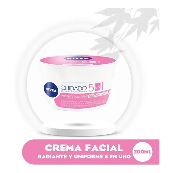 Crema Facial Nivea Aclarado Natural 5 En Uno 200 Ml