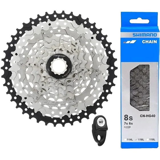 Combo Pacha Cassette Gw 8 V 11-42 + Cadenilla Shimano Hg40