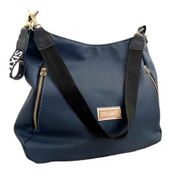 Cartera hobo Sixta Ugarte Sixta Items Nina XL color azul marino
