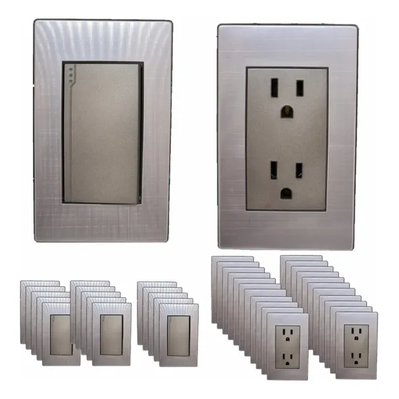 Apagadores 15 Piezas Y Tomacorriente 22 Piezas 37pz Inox