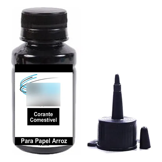 Tinta Comestível Para Impressora Papel Arroz 100ml + Bico 