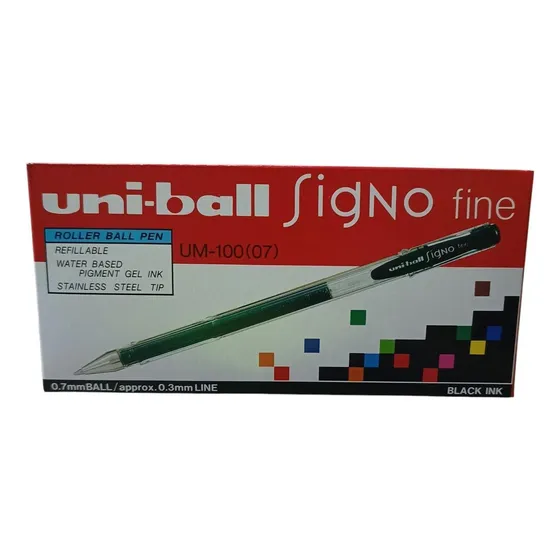 Roller Uniball Signo Fine 0.7 Mm Negro X 12 Unidades