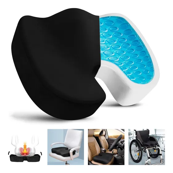 Cojin De Gel Asiento Asiento Para Auto Silla Oficina Cojines Negro Rayas