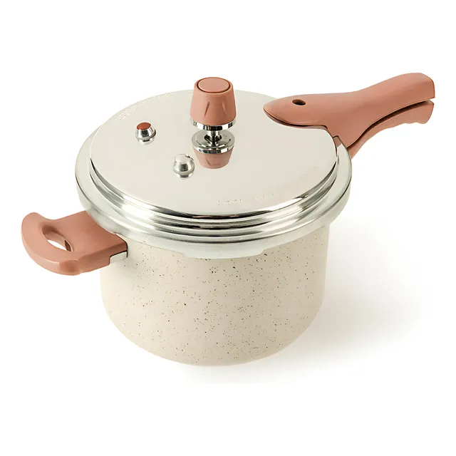 Panela De Pressão Indução 4,4l Antiaderente Cerâmico - Oikos Bege