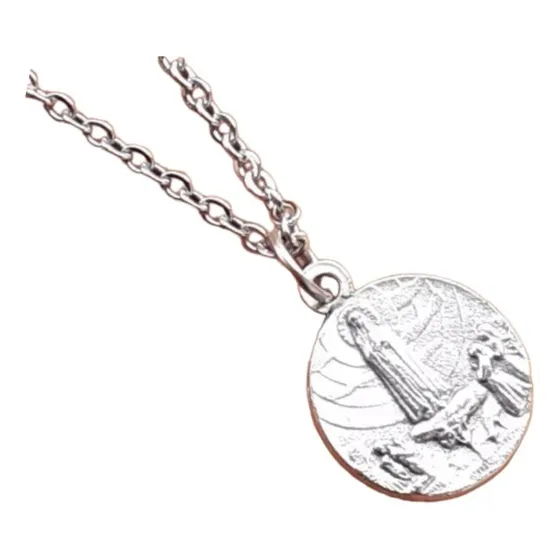 Vírgen De Fátima Medalla 19 Mm Zamak + Cadena Acero 