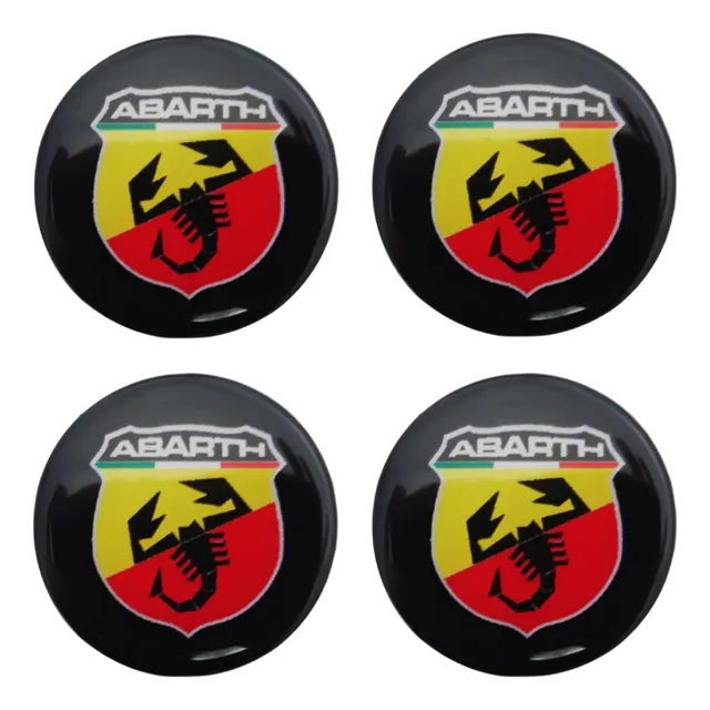 4 Centros Rin (stickers) Center Caps Fiat Abarth 45mm