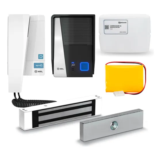 Kit Interfone Hdl Com Fechadura Magnética E Carregador
