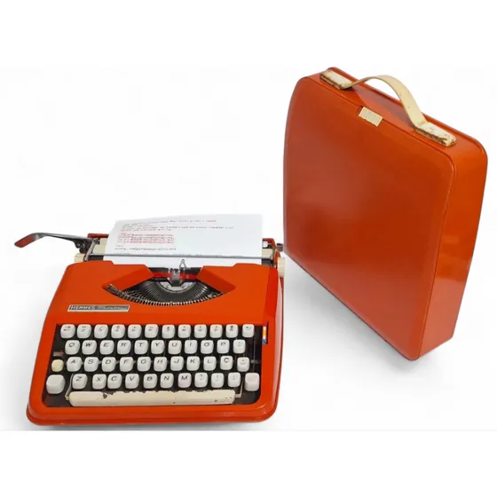 Antiga Maquina De Escrever Letra Cursiva Olivetti Hermes