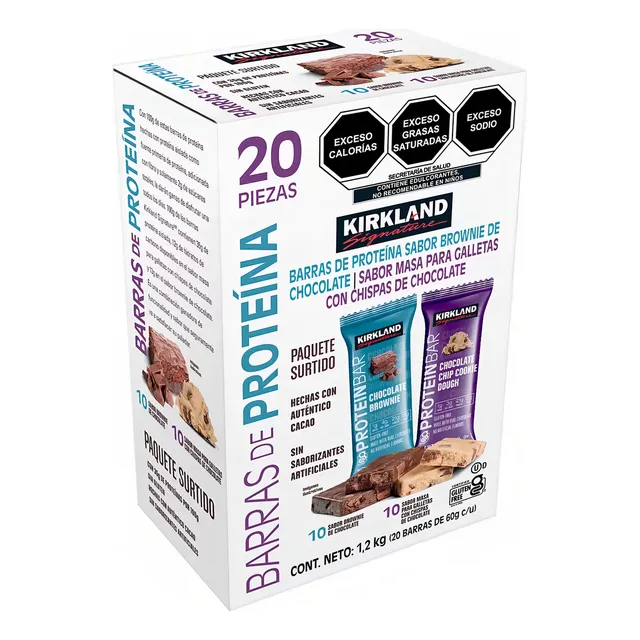 Barras De Proteína Chocolate 20 Piezas 1.2 Kg Kirkland
