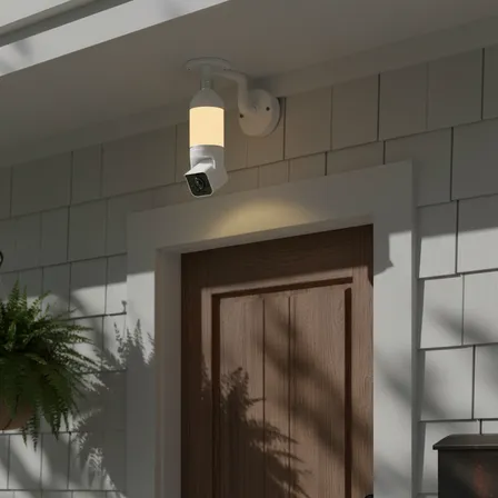 Wyze Bulb Cam, Cámara De Seguridad Inalambricas Inteligente 2k Hd, Cámara Con Bombilla Led Regulable, Detección De Movimiento Y Alarma Con Sirena Blanco