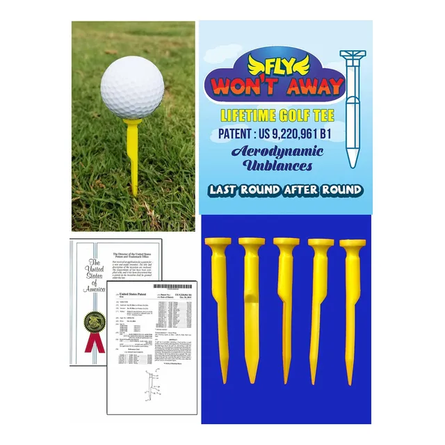 ¡nuevo! Won't Fly Golf Tee Plastico Duradero 3.0 In 1 8
