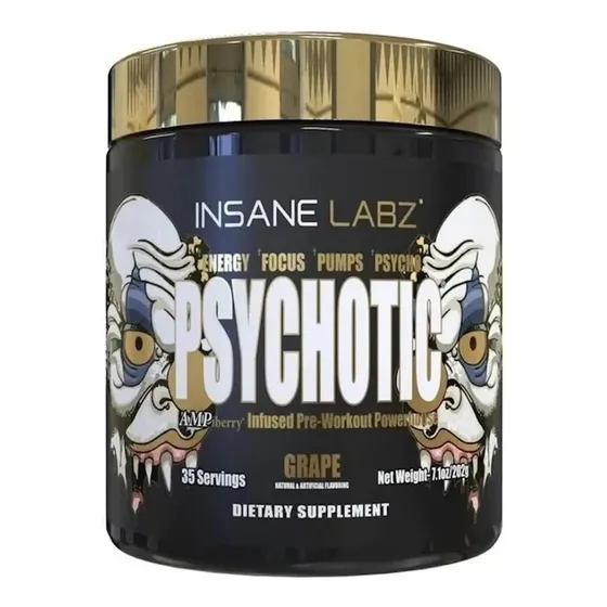 Pre Entreno Insane Labz Psychotic Gold 35 Servicios Dlc P1 Sabor Uva