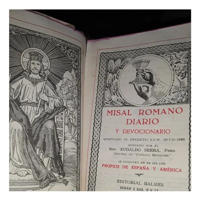 Misal Romano Devocionario Papa Juan Xxlll Católico 1961.j