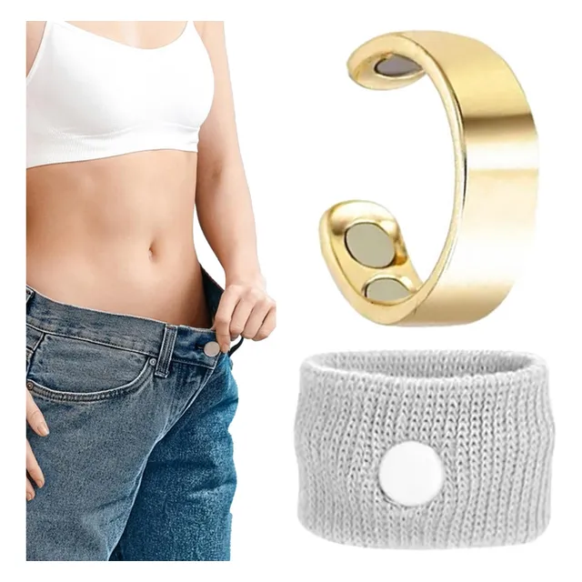 Pulsera Quemadora Grasa + Anillo Magnético Sueño Mejor Color Pulsera Gris Claro / Anillo