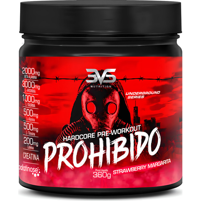 Pré Treino Prohibido 360g - Sabor: Strawberry Margarita - Fórmula Exclusiva Com 8 Ingredie... Pré Treino Prohibido 360g - Sabor: Strawberry Margarita - Fórmula Exclusiva Com 8 Ingredie...