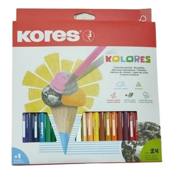 Colores Escolares De Madera Kores Caja De 24