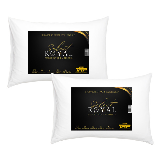 Kit 2 Travesseiros Select Royal Toque De Plumas Linha Hotel Cor Branco