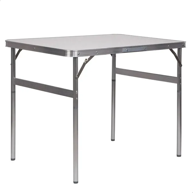 Palisad Mesa Alumínio Para Pescaria Acampamento Camping 90x60 Cm Vira Maleta Cor Branco Pés Dobrável